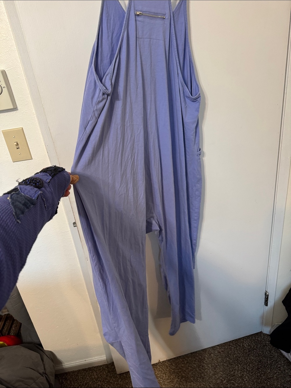 Casual Lavender Spaghetti-Strap Jumpsuit with Pockets - Picture 3 of 3